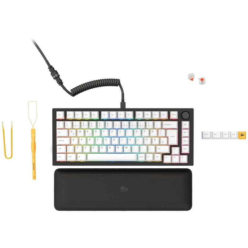 Glorious GMMK Pro Melns Slate 75% TKL tastatūra - iepriekš samontēta, ISO DE izkārtojums - melna (GLO-GMMK-P75-FOX-ISO-B-DE)