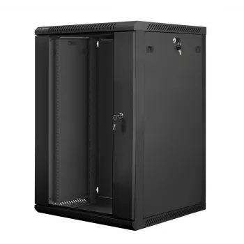 Sienas skapis LANBERG WF01-6618-10B, 18U, 600×600×907 mm, melns, 60 kg