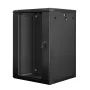 Sienas skapis LANBERG WF01-6618-10B, 18U, 600×600×907 mm, melns, 60 kg