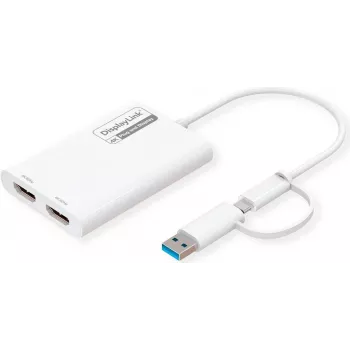 ROLINE displeja adapteris USB Type C A - Dual HDMI 4K60 ST/BU - adapteris - digitāls/dati (12.03.3206)