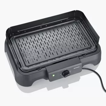 Galda elektriskais grils SEVERIN PG 8595 — 2000 W, taisnstūrveida restes, melns