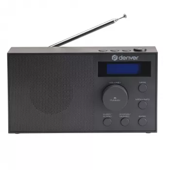 Radio DENVER DAB-51B — kompakts digitālais radio ar DAB+/FM/AM, melns