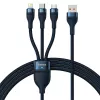 USB kabelis Baseus CASS030003 1,2 m USB A USB C/Micro USB-A/Lightning zils