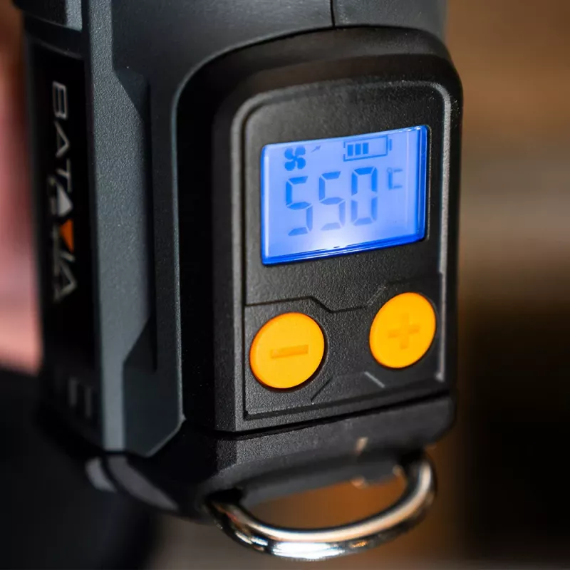 Bezvada karstā gaisa pistole Batavia B.V. 18V ar digitālu LCD displeju (akumulators un lādētājs nav iekļauti)