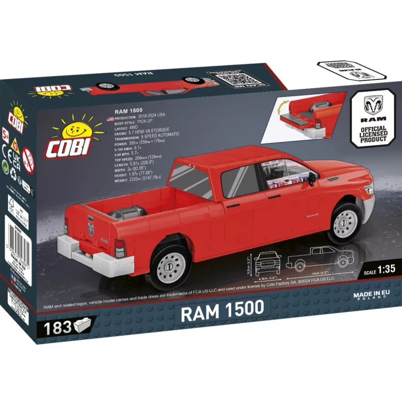 Konstrukciju rotaļlieta Cobi RAM 1500 24607, 2-in-1 būvējams modelis, maināmas konfigurācijas