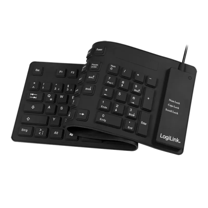 Klaviatūra LogiLink ID0019A Universal USB QWERTZ vācu melna