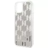 Karl Lagerfeld KLHCP14MLMNMS iPhone 14 Plus 6.7 cietais maciņš sudraba / sudraba Liquid Glitter Monogram