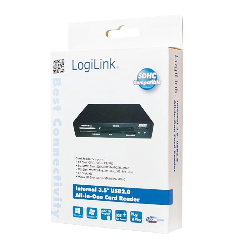 LogiLink CR0012 karšu lasītājs USB 2.0 iekšējais melns