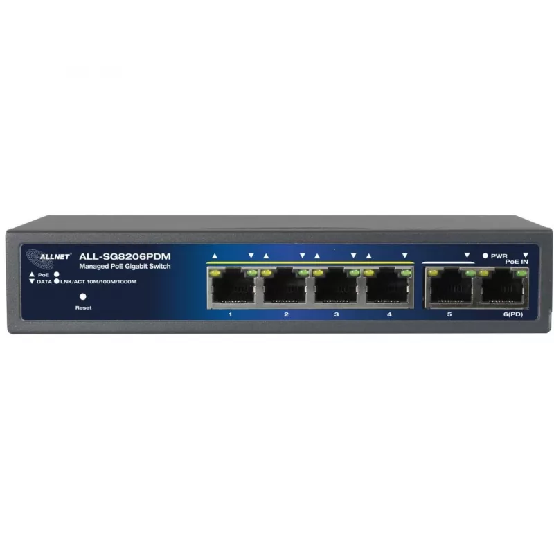 PoE slēdzis ALLNET ALL-SG8206PDM 6 portu 802.3af/at
