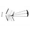 Āra/iekštelpu DVB-T antena LIBOX LB2000 ar 69 dB pastiprinātāju, divu polu polarizācija, 174–790 MHz, alumīnijs/melna