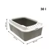Slēgta kaķu tualete rotho Bonnie Eco Kapučīno 30 L pārklāta plastmasas paplāte ar vāku, 572×393×209 mm