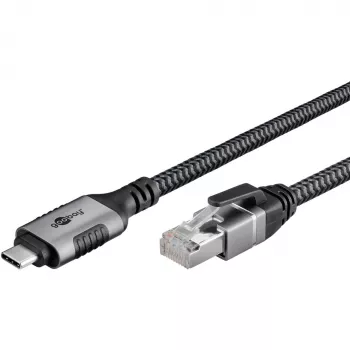 Goobay 70753 USB-C to RJ45 Ethernet CAT 6 kabelis for Stable Wired Internet Connection with Router/Modem/Network Switch/Replaces USB to RJ45 Adapter / 1