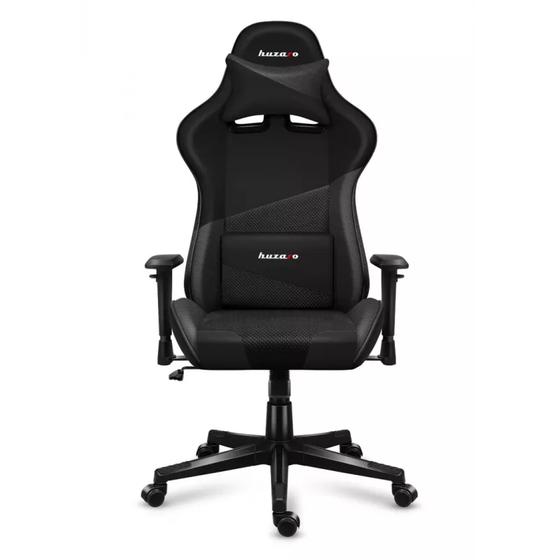 Spēļu krēsls huzaro Force 6.2 Carbon — ergonomisks spēļu atzveltnes krēsls, regulējams augstums 44–53,5 cm, maksimālā slodze 130 kg, sieta sēdeklis, polsterēta atzveltne