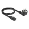 Strāvas vads DELOCK CEE 7/7 (E+F) uz IEC C13 90° leņķī, 1 m, H05VV-F 3x1.00 mm², melns