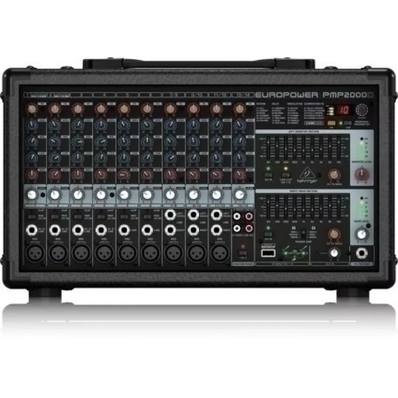 Behringer PMP2000D audio mikseris 14 kanāli 2000 W melns