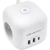 Power Cube QOLTEC 52547 strāvas sadalītājs 3× maiņstrāvas kontaktligzdas, 2× USB-A, 1× USB-C PD 20W