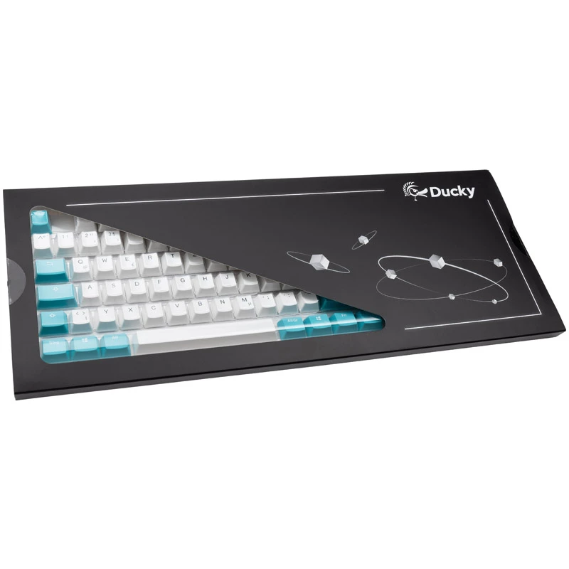 Ducky Keycap Set, PBT, ISO (DE) - balts/zils