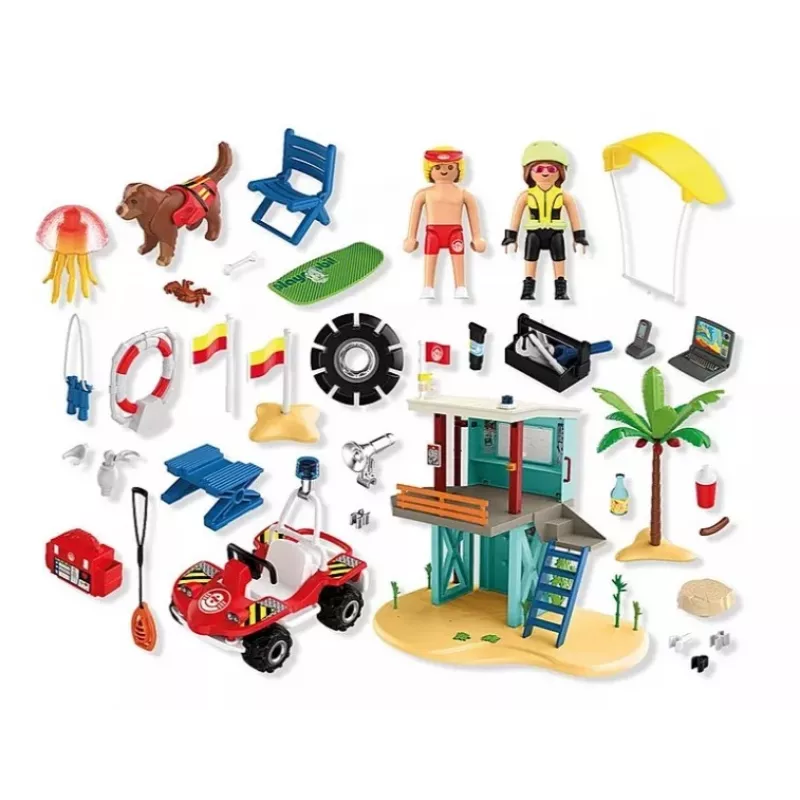 Rotaļu komplekts PLAYMOBIL Glābšanas tornis un pludmales bagijs 71903 – rotaļu komplekts ar torni un bagiju