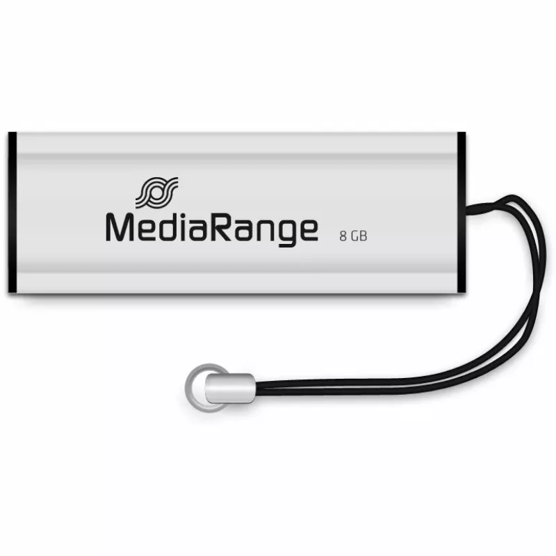 MediaRange SuperSpeed - USB zibatmiņa - 8GB - USB3.0 - Melns/Sudrabs (MR914)
