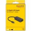 DeLOCK 66045 Kabeļu adapteris USB 5 Gbps Type-A 2,5 Gigabit LAN RJ45 Melns