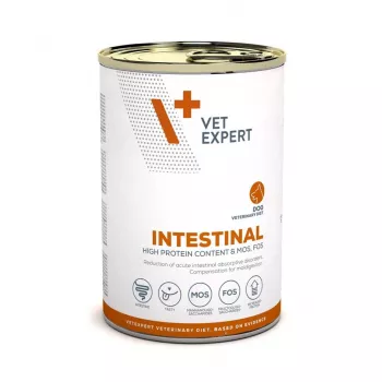 Slapjā suņu barība VETEXPERT Veterinary Diet Intestinal 400 g, mājputnu, bez graudaugiem, atveseļošanai pēc gremošanas trakta operācijas