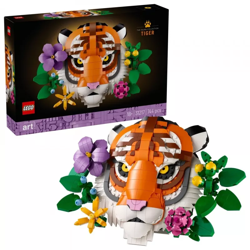 Konstrukcijas rotaļlieta LEGO Art Fauna Collection Tiger komplekts 31217 - uzbūvējams tīģera modelis