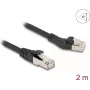 Tīkla kabelis DeLOCK RJ45 Cat.8.1 S/FTP 45° leņķī pa kreisi 2m melns