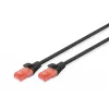 Tīkla kabelis Digitus CAT 6 U/UTP RJ-45 0.5m Melns