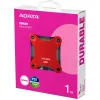 Ārējais SSD ADATA SD620 1 TB, pārnēsājams USB 3.2 Gen 2 (Micro-USB B), lasīšanas ātrums 520 MB/s, rakstīšanas ātrums 460 MB/s, triecienizturīgs, sarkans