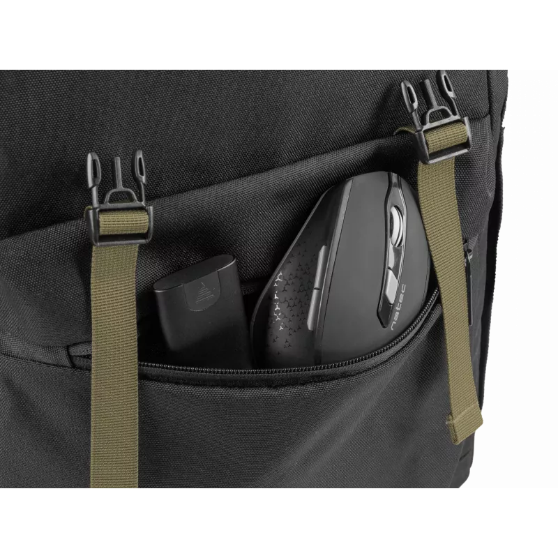 Mugursoma NATEC Niala Hunter zaļa 39.6 cm 15.6 collas Melna 1 nodalījums 2 priekšējās kabatas