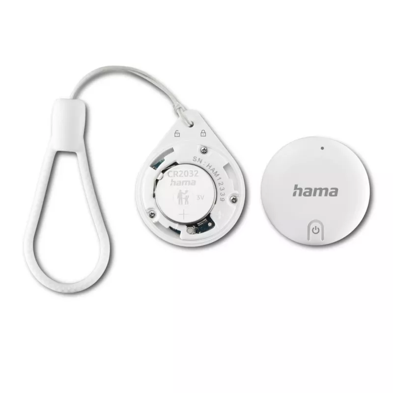 HAMA Item Finder 00185815 Bluetooth Apple Find My lietotnei, balts — izsekotājs personisko priekšmetu atrašanai