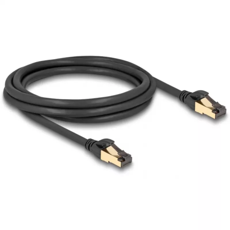 Tīkla kabelis DeLOCK RJ45 Cat.6A vīriešu-vīriešu S/FTP 2m Melns