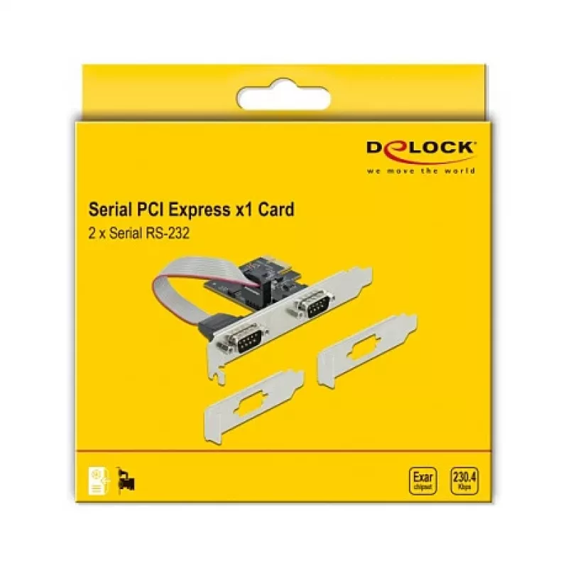 DeLOCK PCI Express x1 paplašināšanas karte ar 2 seriālajiem RS-232 portiem