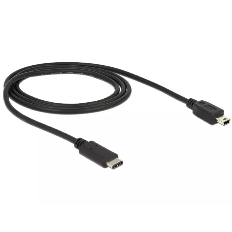 USB kabelis DeLOCK 83603 USB 2.0 1m USB C Mini-USB B Melns