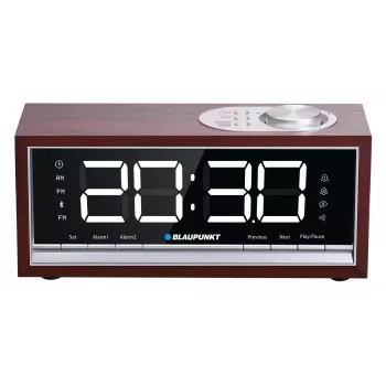 Pārnēsājams radio modinātājpulkstenis BLAUPUNKT CR60BT — FM PLL, Bluetooth, LED displejs, 60 iepriekš iestatītas stacijas, baterija/līdzstrāva, CR2032 rezerves