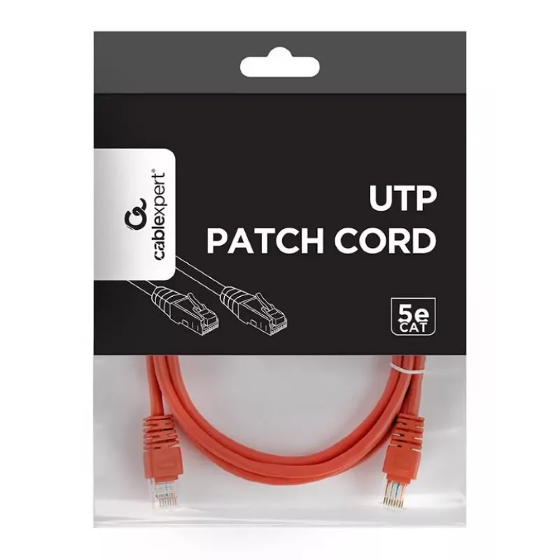 komutācijas kabelis CAT5E Utp 1.5M/RED PP12-1.5M/R Gembird