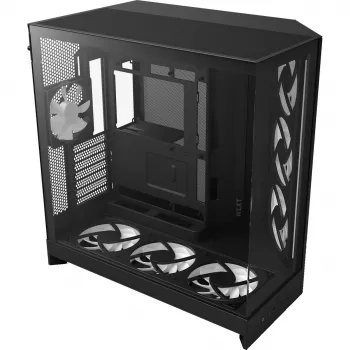 NZXT PC korpuss H9 Flow RGB+ Midi tower melns