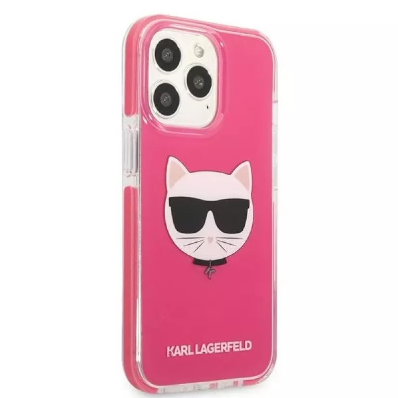 Karl Lagerfeld KLHCP13XTPECPI Iphone 13 Pro Max 6.7 ciets maciņš fuksijas krāsā/FUSCHIA Choupette Head