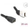 DeLOCK Keystone Module kabelis HDMI female to female 45° leņķveida 8K 60 Hz 20 cm Melns