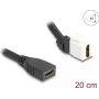 DeLOCK Keystone Module kabelis HDMI female to female 45° leņķveida 8K 60 Hz 20 cm Melns