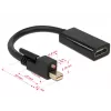 Video kabeļa adapteris DeLOCK 62640 Mini DisplayPort uz HDMI 0,25m melns