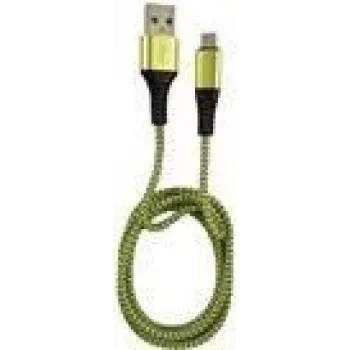 LC-POWER kabelis USB-Micro-1M-7 1m melns/zaļš, USB A uz Micro-USB (LC-C-USB-MICRO-1M-7)
