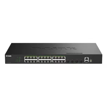 D-Link 28 portu Gigabit kaudzējams PoE+ viedais pārvaldāmais slēdzis ar 4 x 10G SFP+ portiem