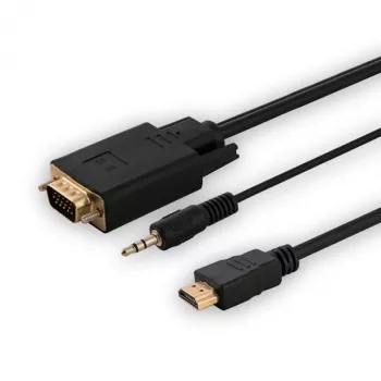 SAVIO HDMI–VGA kabelis CL-198, HDMI tēviņš–VGA tēviņš ar audio, 1,8 m garš