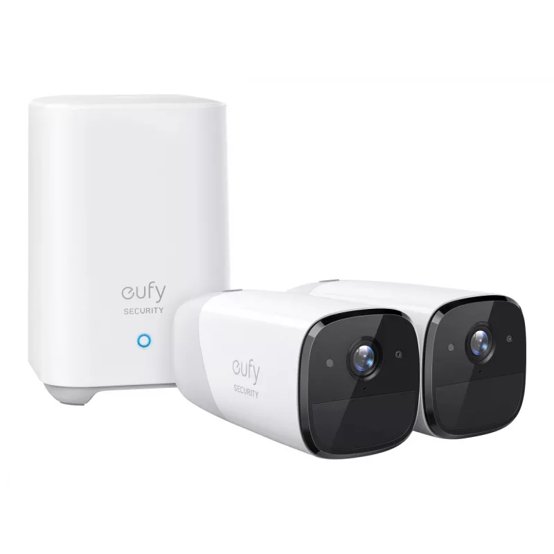 Eufy Security, eufyCam 2 Pro bezvadu mājas drošības kameru sistēma, 365 dienu akumulatora darbības laiks, HomeKit saderība, 2K izšķirtspēja, IP67 laikapstākļu izturība, nakts redzamība, 2 kameru komplekts, bez ikmēneša maksas