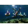 Pilnās sejas snorkelēšanas maska Free Breath M2068G S/M — Rozā, pretaizvīšanas, panorāmas skats