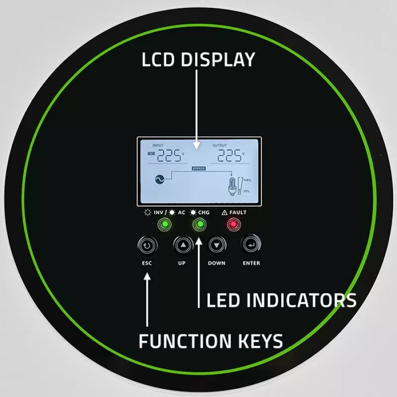 Hibrīdais saules invertors Off-Grid 6200W | 120A