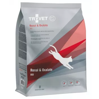 Sausā kaķu barība TROVET Renal & Oxalate RID veterinārā diēta, 2,5 kg, vistas garša, urīnceļu atbalsts