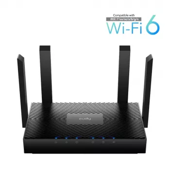 Cudy WR3000 bezvadu maršrutētājs Gigabit Ethernet Divjoslu (2.4 GHz / 5 GHz) Melns