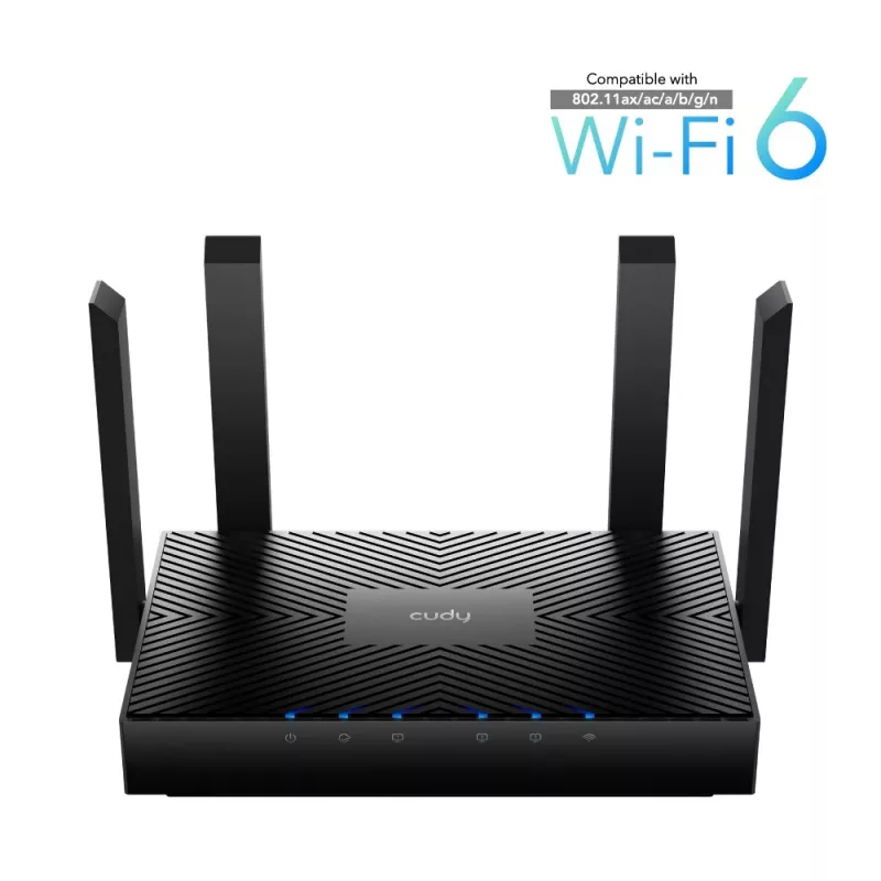 Cudy WR3000 bezvadu maršrutētājs Gigabit Ethernet Divjoslu (2.4 GHz / 5 GHz) Melns